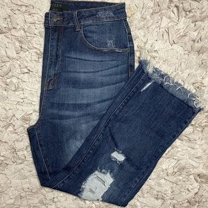 PLUS HW straight jeans